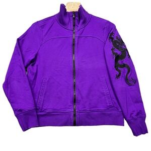 Lauren Ralph Lauren Jacket Womens L Dragon Embroidered Full Zip Activewear Y2K